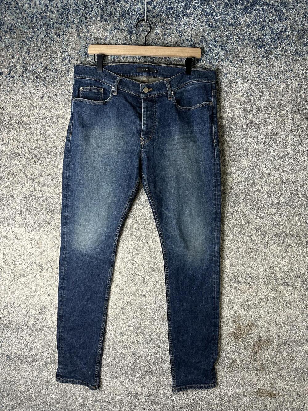 IRO Jeans Mens 36x29 Medium Wash Blue Skinny Slim Stretch Denim Pants Casual